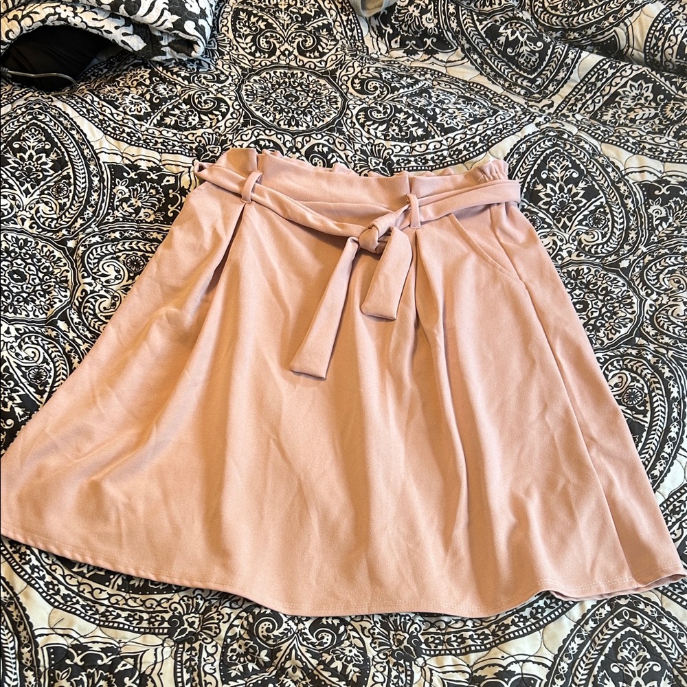 See You Monday Blush A-Line Skirt